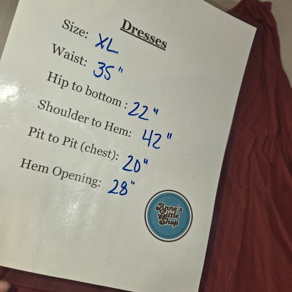 Garnet Hill Rusty‎ Orange Tank Faux Wrap Skirt Midi Sun Dress Size XL - Picture 12 of 12